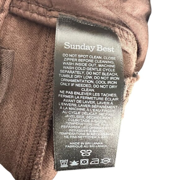 Aritzia Sunday Best Oscar Carpenter Pants Cargo Jeans in Cognac Brown Size 2 - Picture 8 of 12